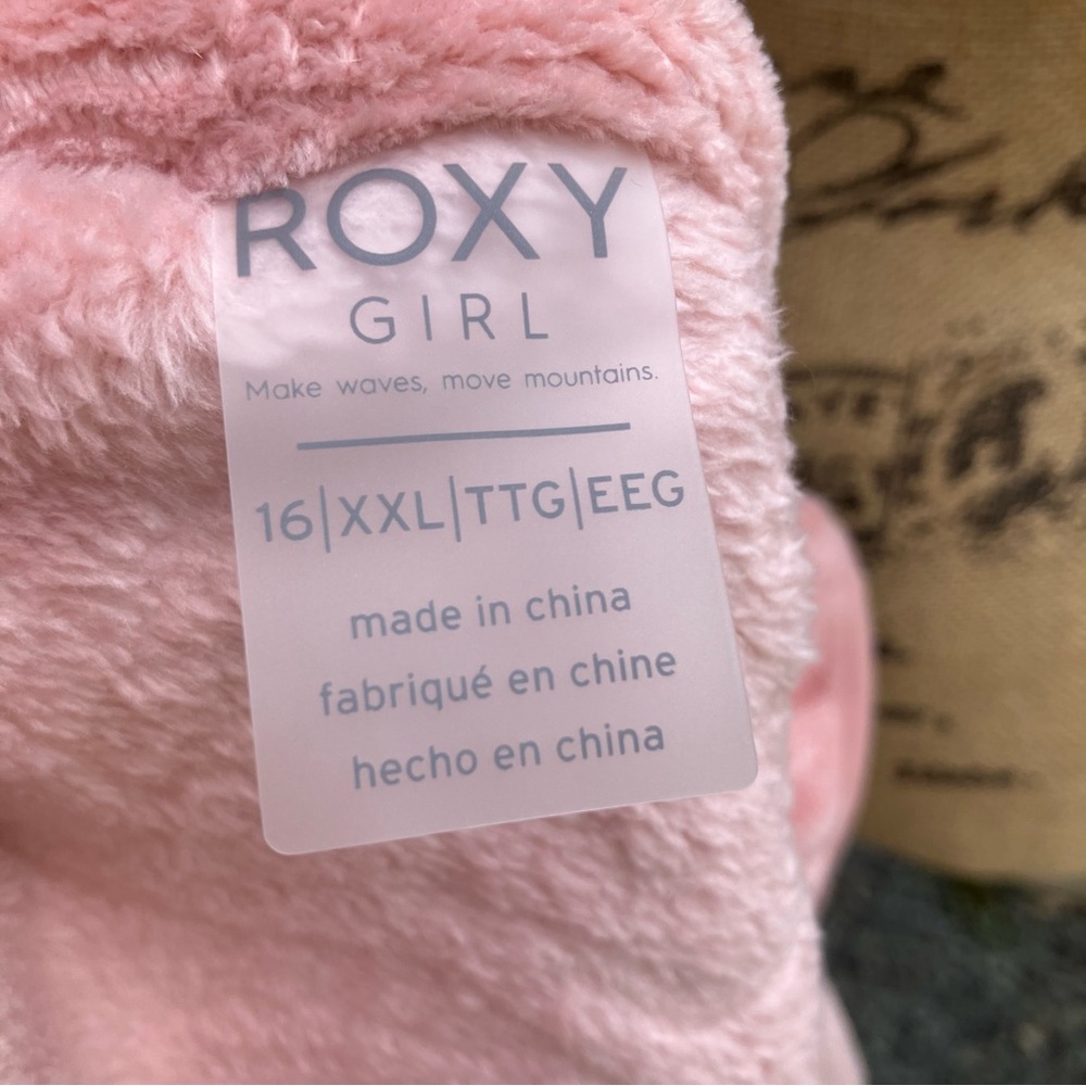 Roxy girls zip jacket fleece pink 16 - Picture 7 of 7